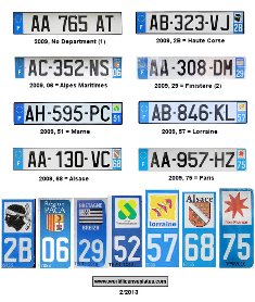 License plates of France today
